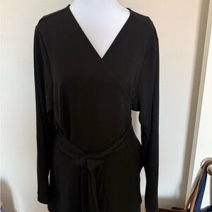 Black Wrap Top with Belt